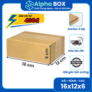   Combo  100 hộp carton đóng hàng 16x12x6 hộp giấy gói hàng giá rẻ và tiện lợi- ALPHA BOX 