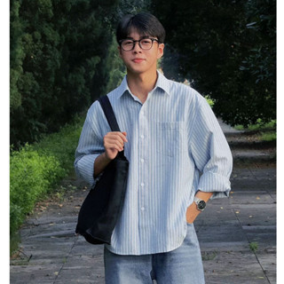 Áo sơ mi cổ bẻ dài tay sọc ZUTEE nam chất liệu Linen cao cấp ZT02