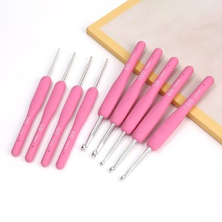 Kim Móc Len Handmade 2.5-6mm Tay Cầm Mềm Chống Trượt Màu Hồng
