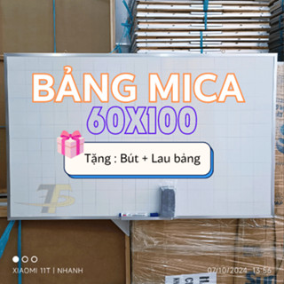 [Hỏa tốc] Bảng mica trắng viết bút lông 60 x 100cm + Tặng bút lông & lau bảng