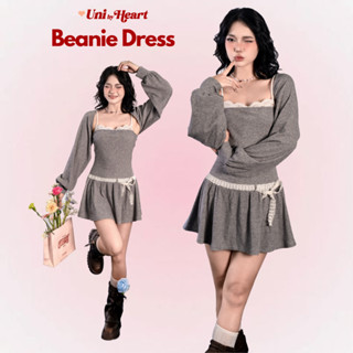 Set váy hai dây liền thân chữ A phối ren & áo dài tay lửng khoác ngoài Beanie Dress SET01 -Uni By Heart