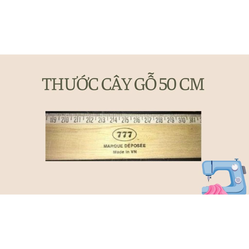 THƯỚC CÂY GỖ LOẠI THƯỜNG 50CM