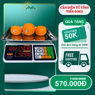 Cân Điện Tử Tính Tiền KAW Siêu Thị, Để Bàn, Nhà Bếp, Bán Hàng Cao Cấp - Cân Được Hải Sản, Chống Nước, 100% Tiếng Việt