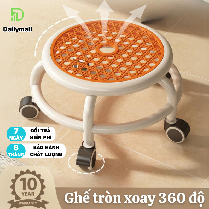 Ghế tròn xoay bệt có bánh xe đa năng xoay 360 độ , ghế nail , ghế bệt đóng hàng khung viền chắc chắn