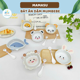 Bát Nhựa Ăn Dặm Mumbebe Kèm Thìa Chất Liệu Melamine Cao Cấp Cho Bé, Bát Nhựa Cho Bé Kèm Thìa Mamasu