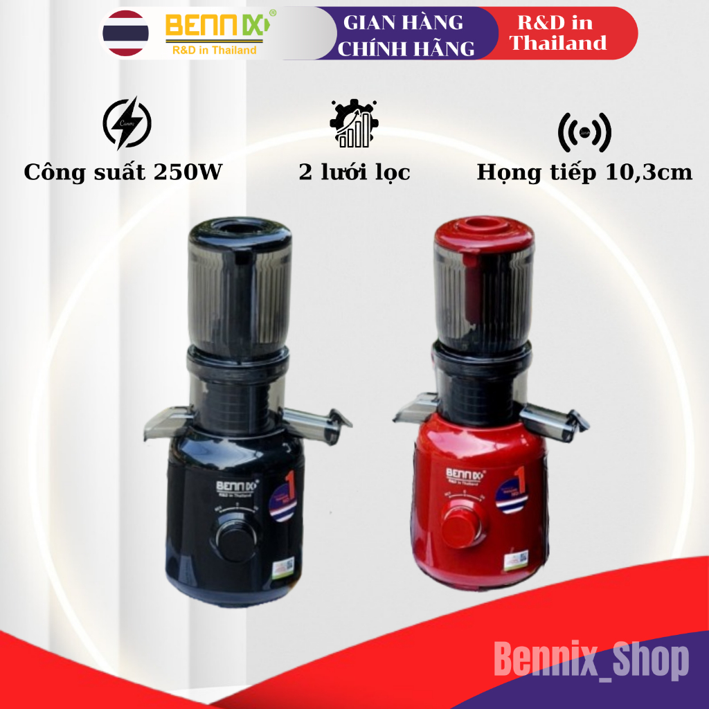 Máy Ép Chậm, Ép Trái Cây Nguyên Quả, 2 Lưới Lọc BENNIX BN-09SJ, 250W, Bảo hành 1 năm