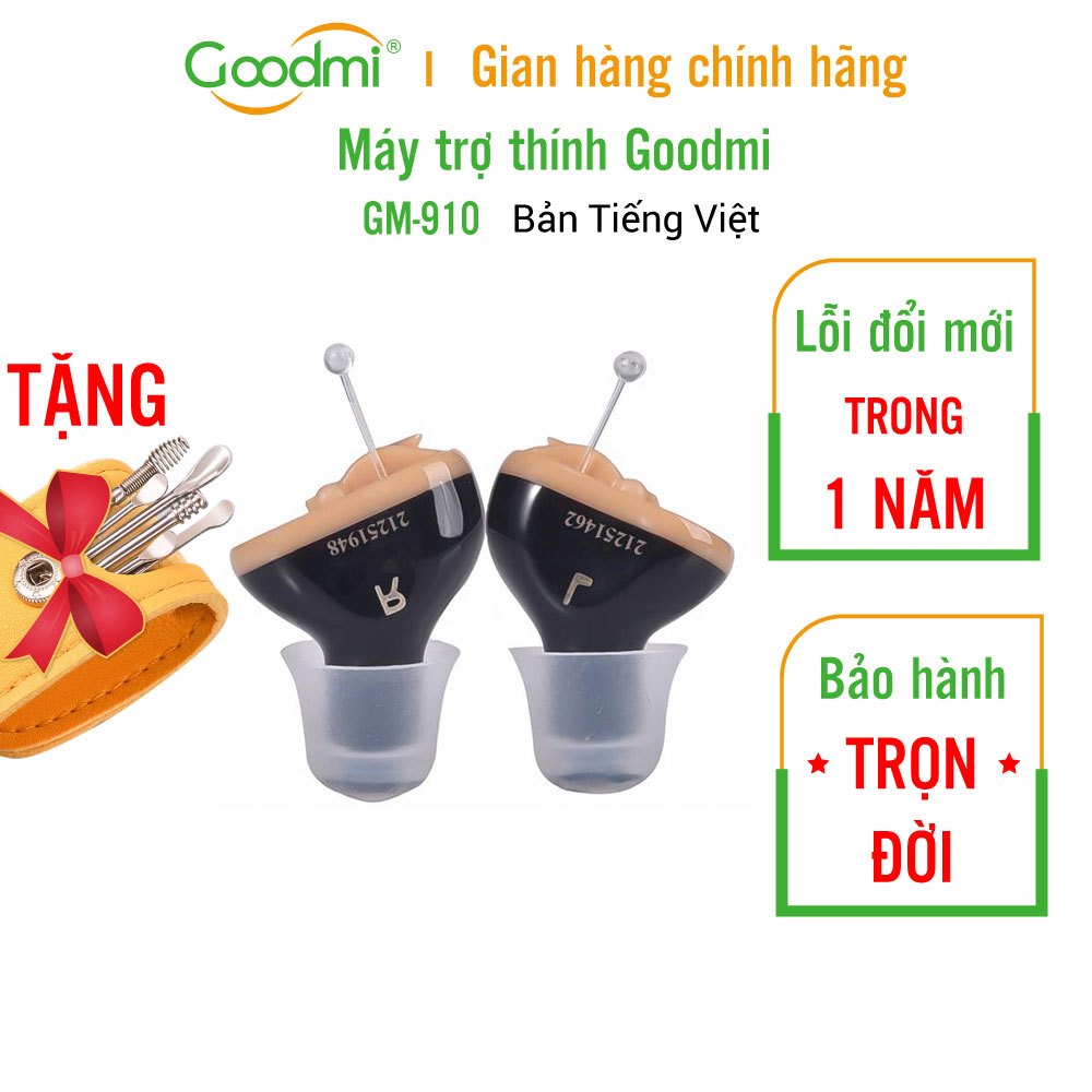 Tai nghe trợ thính siêu nhỏ cho người già Goodmi GM-910 phù hợp cho người khiếm vừa và nặng
