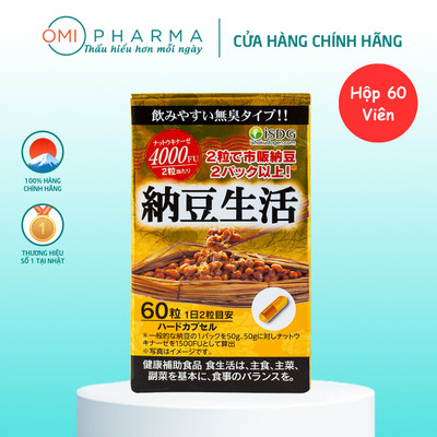 [DATE 25.07.2025] ISDG NATTOKINASE 4000 FU - Phòng ngừa tai biến mạch máu não, hỗ trợ làm tan cục máu đông (Hộp 60 viên)