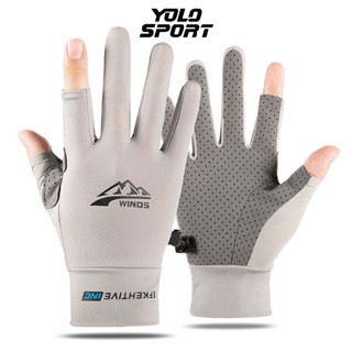 Găng Tay Winds Chống Nắng UPF50+ Chống Tia UV Lụa LạnhThoáng Khí Silicone Chống Trượt Nam Nữ Lái Xe Hoạt Động Ngoài Trời