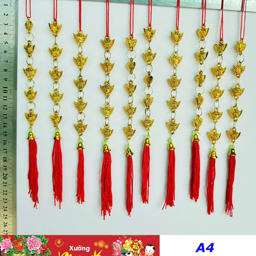 10(MƯỜI) dây liễng trang trí tết thỏi vàng A4