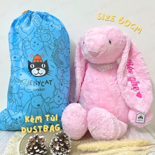   THỎ 60CM+JELLYCAT DUSTBAG  Gấu Thỏ bông lông mềm thêu tên cho bé theo yêu cầu Qùa tặng ý nghĩa 