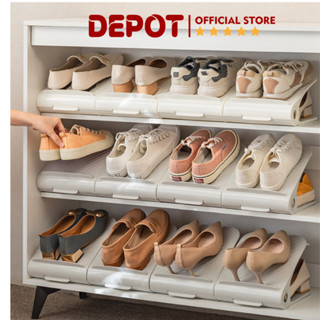 Khay Đựng Giày Đôi Thông Minh 5 Nấc Điều Chỉnh Độ Cao, Kệ Để Giày 2 Tầng Tiết Kiệm Không Gian, Diện Tích