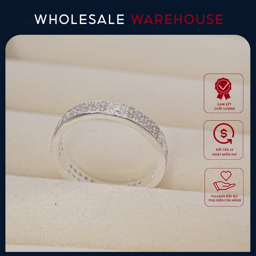 Nhẫn Bạc Nữ Stone Full Eternity Ring Silver 8382 - Nhẫn bạc ta cao cấp