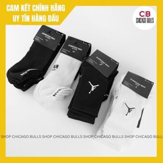 (Chính hãng - Chicago Bulls) Vớ Tất NIKE JORDAN Cổ Cao Thể Thao Công Nghệ Dri-Fit Basic Trắng Đen