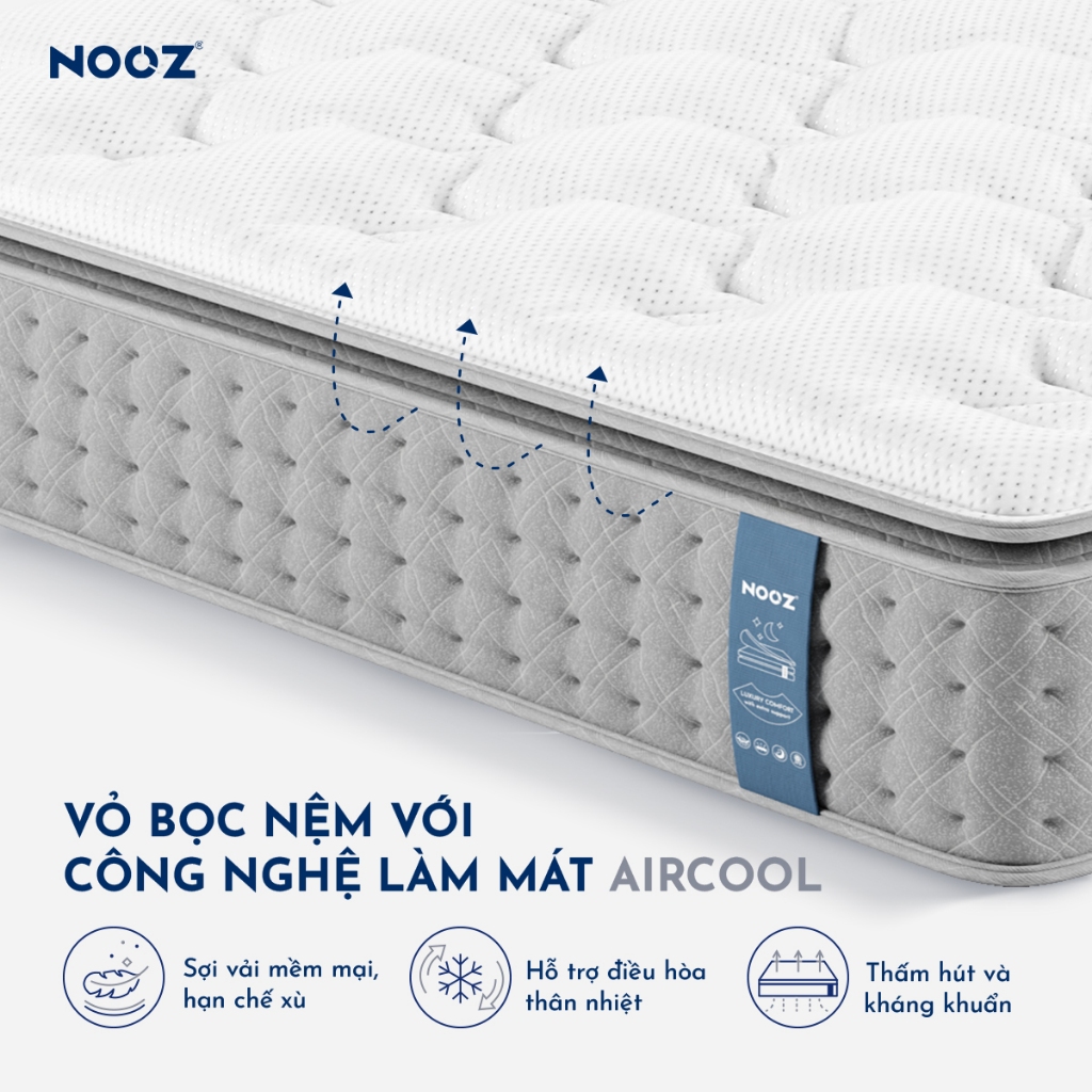 Nệm Foam NOOZ Hybrid Latex 100% Đệm Cao Su Thiên Nhiên Và Lò Xo Túi Độc Lập NOOZ Home Goods | BigBuy360 - bigbuy360.vn