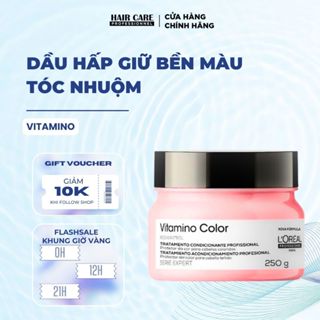 HẤP GIỮ BỀN MÀU TÓC NHUỘM VÀ DƯỠNG TÓC MỀM MƯỢT LOREAL VITAMINO COLOR 250ML/500ML