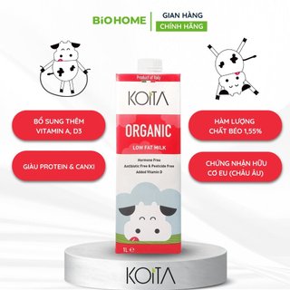 Sữa bò  hữu cơ ít béo Koita 1L