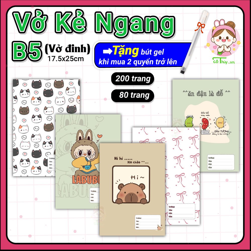 Vở kẻ ngang 160 trang , 200 trang , 80 trang , vở 200 trang sổ B5 sổ ghi chép