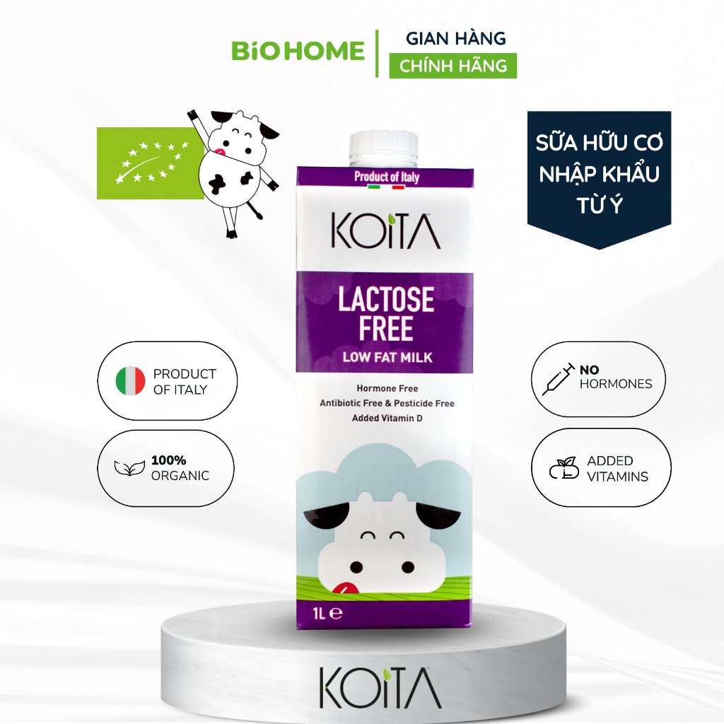 Sữa bò Lactose Free ít béo Koita 1L