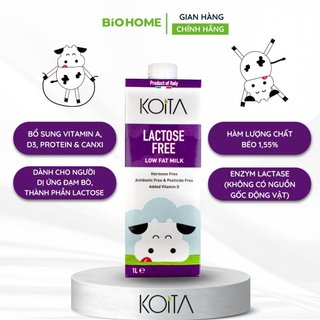 Sữa bò Lactose Free ít béo Koita 1L
