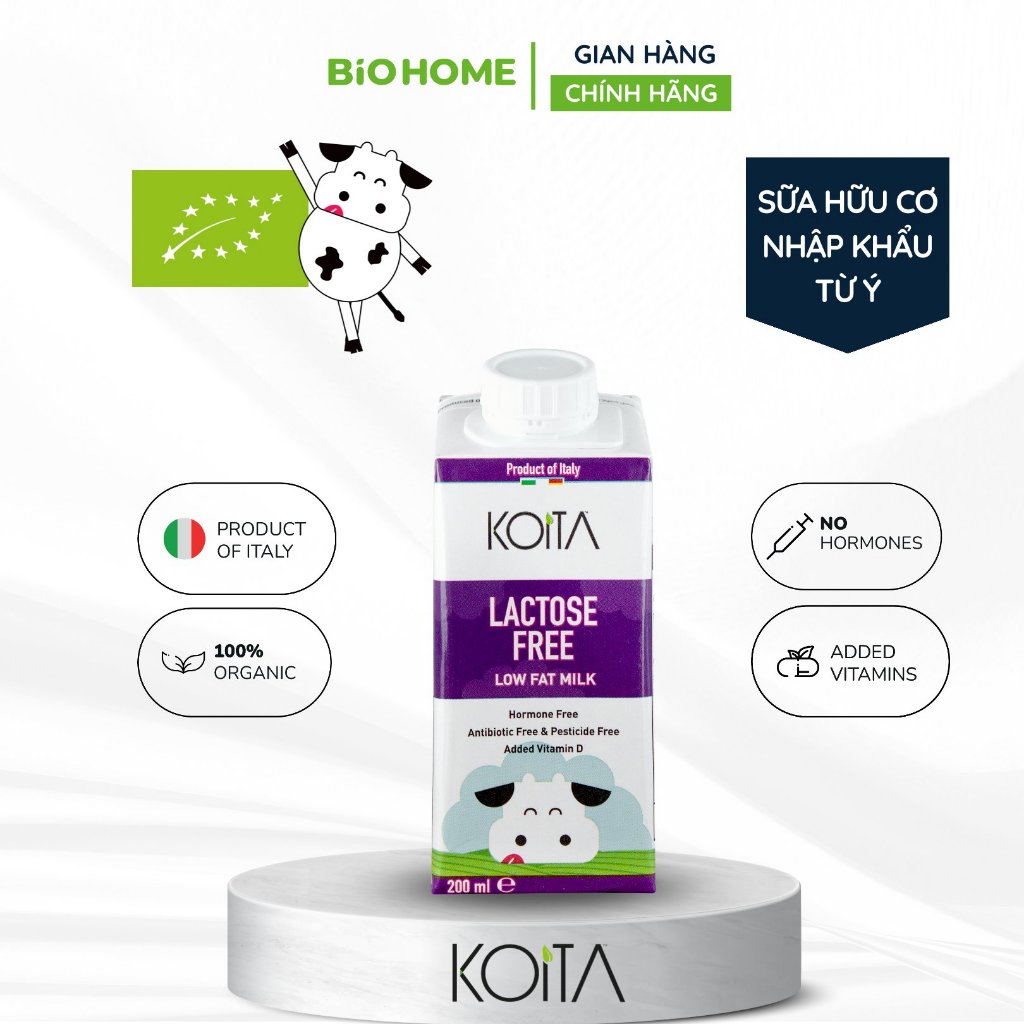 Sữa bò ít béo free lactose Koita (200ml)