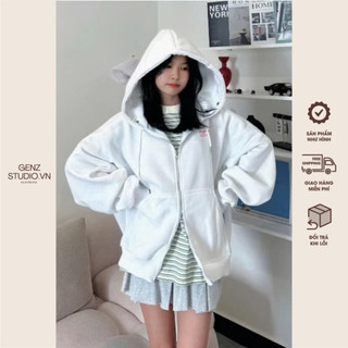 Áo khoác hoodie Pleasure  nỉ lông Fitme form rộng nam nữ Unisex