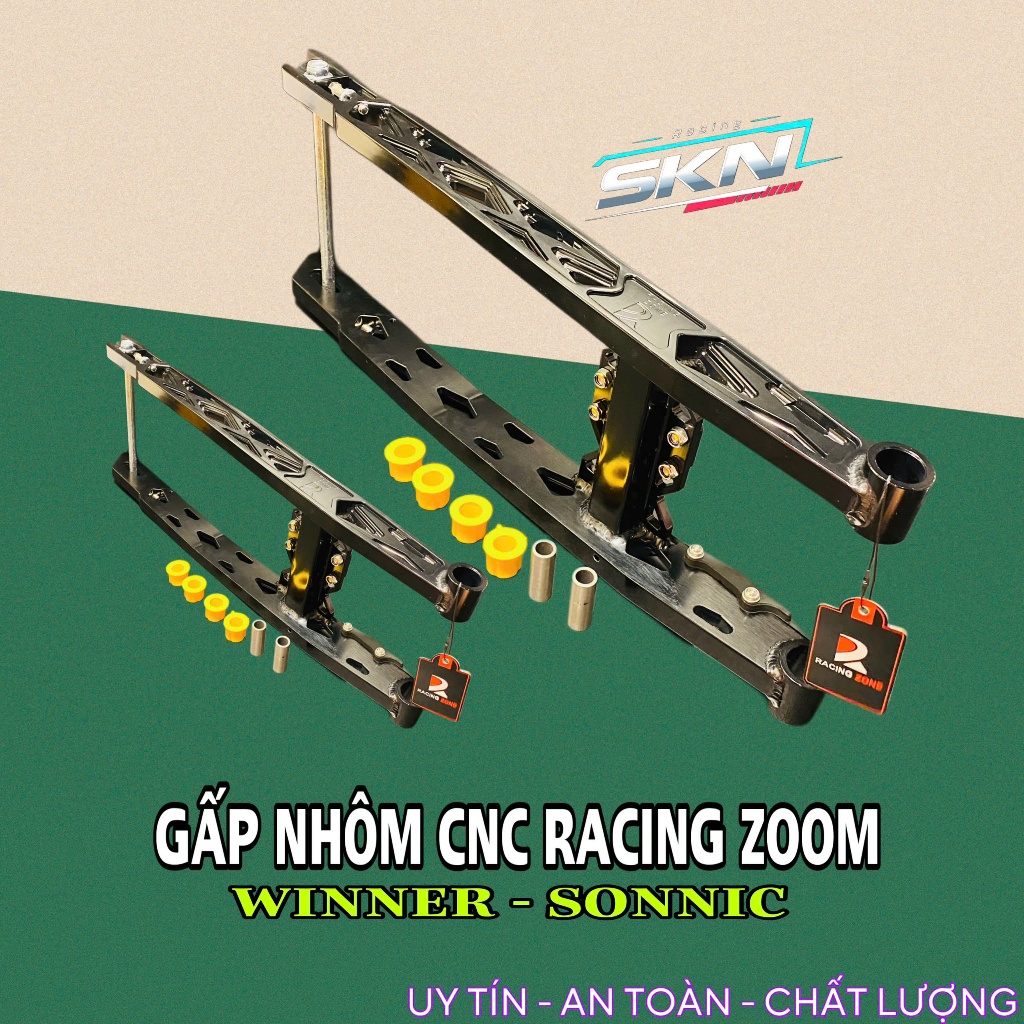 Gấp nhôm cnc Racing zoom cho xe Winnner v1 v2 v3, Sonnic dày đặc