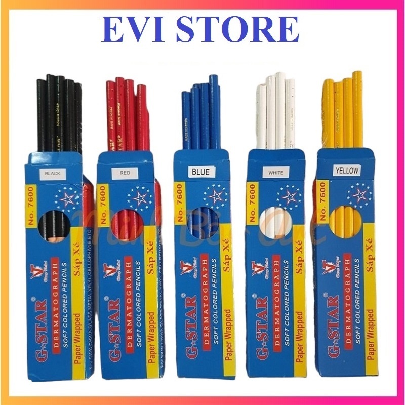 Hộp 12 cây Sáp xé G-Star / Chì xé màu viết được lên nhiều chất liệu