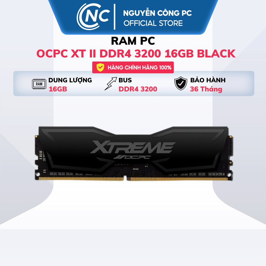 Ram PC OCPC XT II 16GB DDR4 3200MHz - Bảo hành 36 tháng