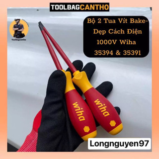 Combo 2 Tua Vít  Bộ 2 Tua Vít Bake-Dẹp Cách Điện 1000V Wiha 35394 & 35391 chính hãng Đức Germany 
