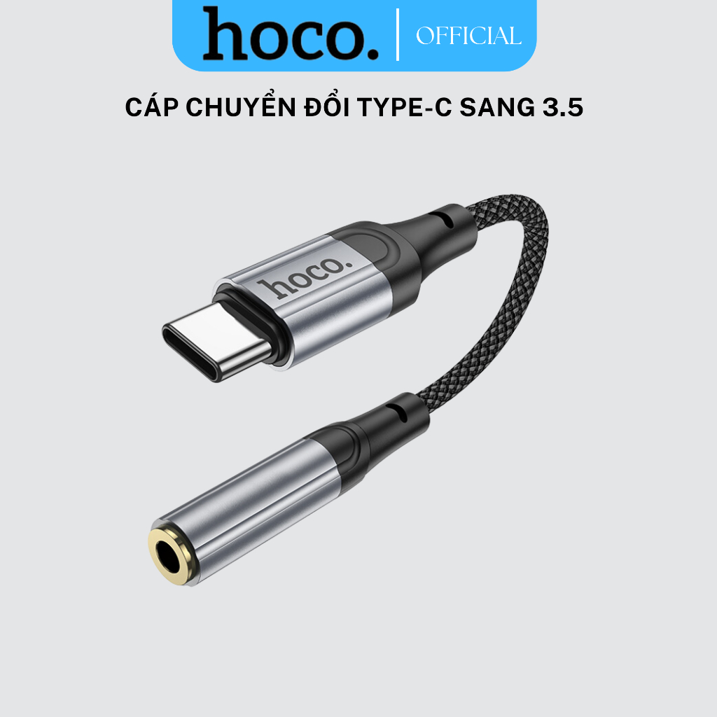 Cáp chuyển đổi Type-C sang 3.5 dây bọc dù Hoco LS36