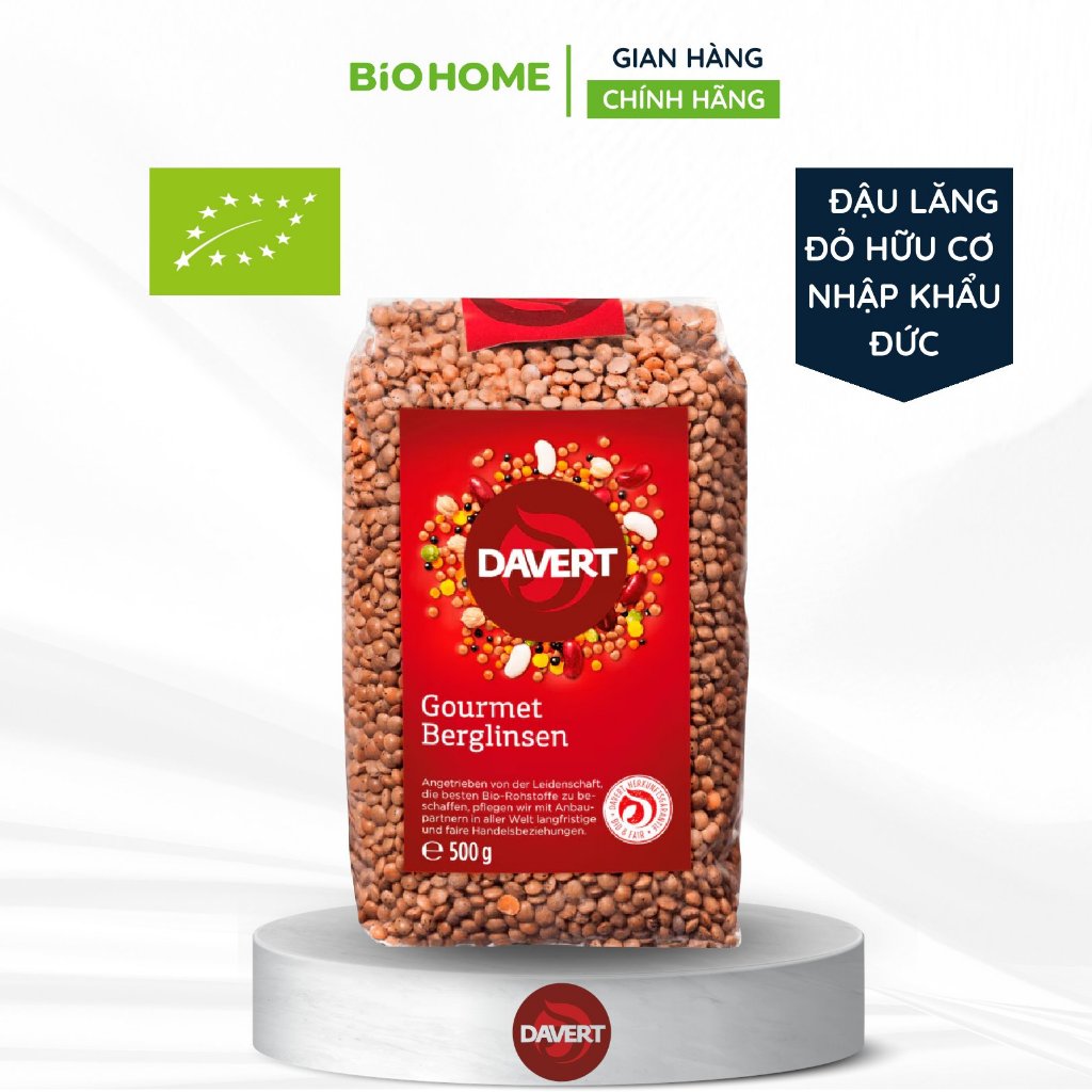 Đậu lăng đỏ hữu cơ Davert 500g