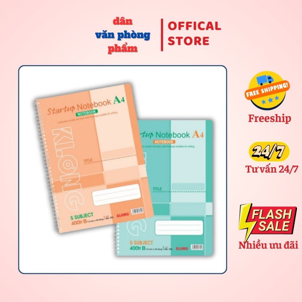 Sổ lò xo đơn khổ A4 - 400 trang KLONG MS: 394