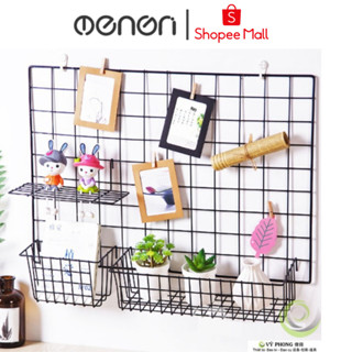 Khung Lưới Sắt Trang Trí Treo Tường Decor Phòng, Tấm Lưới Treo Phụ Kiện BEECOOK