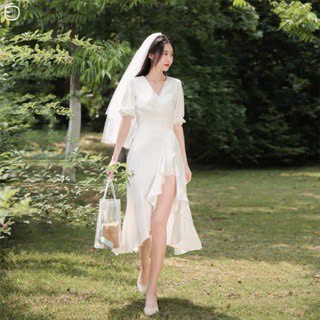 Váy dự tiệc cưới 2 lớp không lộ, cô dâu mặc đi bàn, đi tiệc tiểu thư thiết kế HN.Official