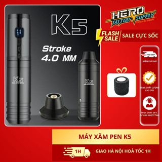Máy xăm không dây Pen k5 cao cấp - bảo hành 12 tháng, máy xăm chính hãng - New machine