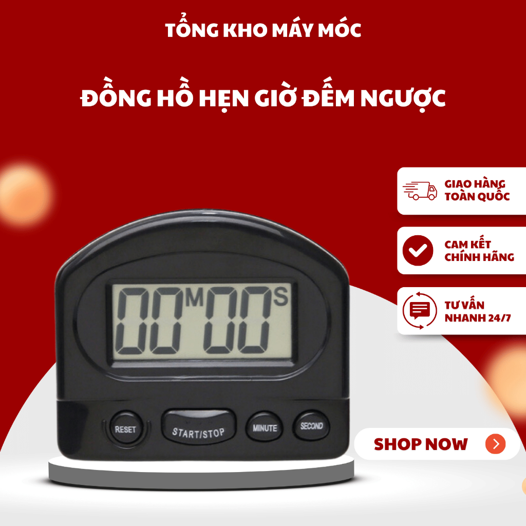 Đồng Hồ Hẹn Giờ Đếm Ngược Mini, đồng hồ bấm giờ, đồng hồ đếm ngược màn LCD kỹ thuật số hiển thị sắc nét dùng nhà bếp