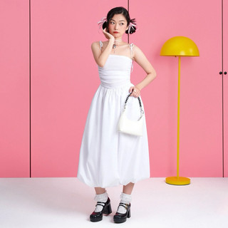đầm 2s dây babydoll dáng dài midi dottie size S