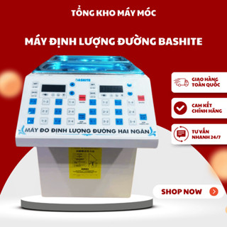 Máy Định Lượng Đường Bashite 2 Ngăn 5+5 lít, Máy Đo Đường Sữa Đặc pha chế trà sữa cao cấp BH 12 tháng