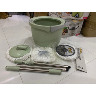 Bộ cây lau nhà xoay tay Compact Spin Mop Lock & Lock ETM498(KHÔNG HỘP)