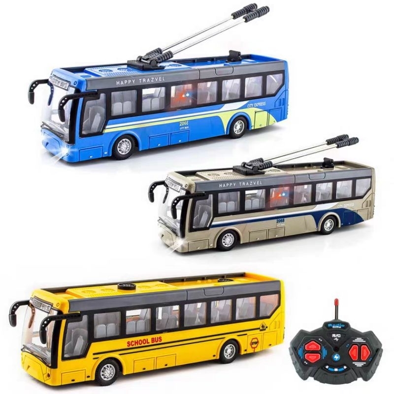Nhiều mẫu xe bus đồ chơi điều khiển 4 chiều có đèn cho bé