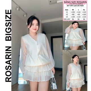 Set áo váy lụa tiểu thư cho cô nàng chubby, chất lụa mềm cho cô nàng bánh bèo nhà ROSARIN- SL02 -có bigsize 50-85kg