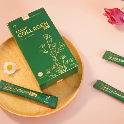 Diệp Lục Collagen Gold Hộp Lớn 30gói Chính Hãng - Collagen Diệp Lục Hỗ Trợ Đẹp Da
