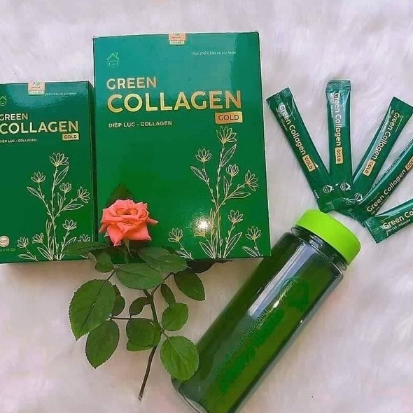 Diệp Lục Collagen Gold Hộp Lớn 30gói Chính Hãng - Collagen Diệp Lục Hỗ Trợ Đẹp Da