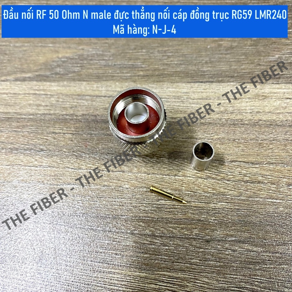 Đầu nối RF 50 Ohm N male đực thẳng nối cáp đồng trục RG59 LMR240 Mã hàng: N-J-4 N-Male