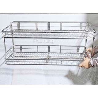 KỆ TREO 2 TẦNG INOX CAO CẤP ( ĐỦ SIZE) KỆ ĐỰNG CHÉN ĐĨA NHÀ BẾP