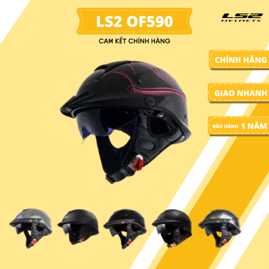 MŨ BẢO HIỂM NỬA ĐẦU LS2 OF590 REBELLION - Nón Bảo Hiểm LS2 Chính Hãng