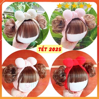 Turban tóc giả cho bé, băng đô tóc giả bé gái, tóc giả bé gái sơ sinh, tóc giả em bé