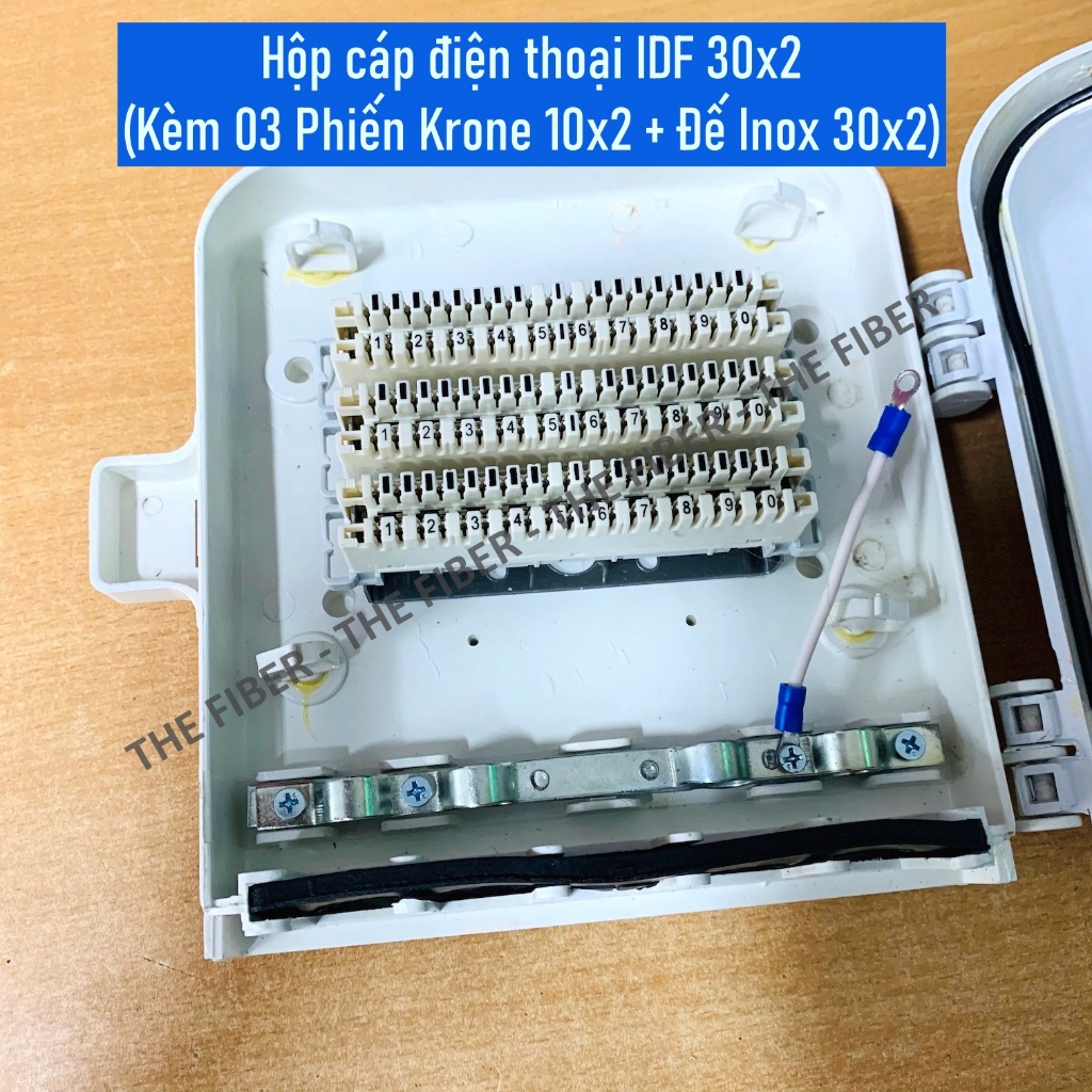 Hộp cáp điện thoại IDF 30x2 (Kèm 03 Phiến Krone 10x2 + Đế Inox 30x2)