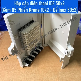 Hộp cáp điện thoại IDF 50x2 (Kèm 05 Phiến Krone 10x2 + Đế Inox 50x2)
